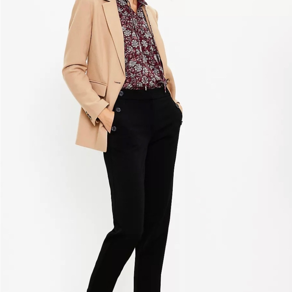 LOFT Black Slim Sailor Cropped Pant